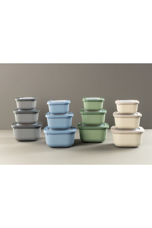 Nesto Home-Microwave Compatible Storage Container Set with 12 Lids 4X600 4X1100 4X1800 ml 1