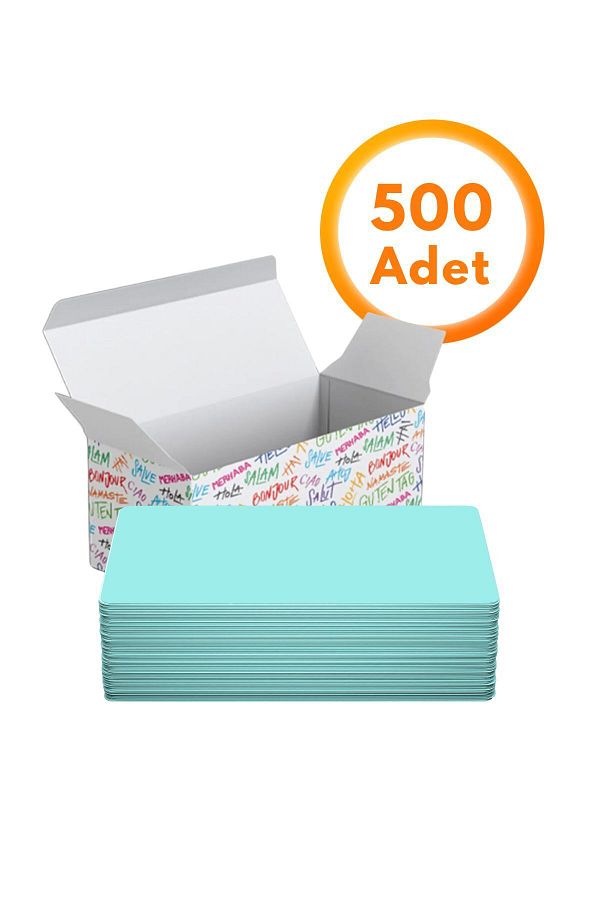Copyder-500 Pieces of Turquoise Words Unprinted Note Cards - Multi-Purpose for Memory and Note Taking 1