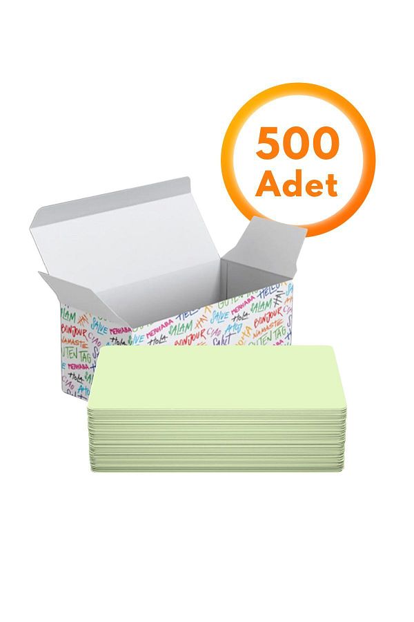 Copyder-Pastel Green Unprinted Word Card 500 Pieces - Multi-Purpose Boxed Note Cards for Memory and Note Taking 1