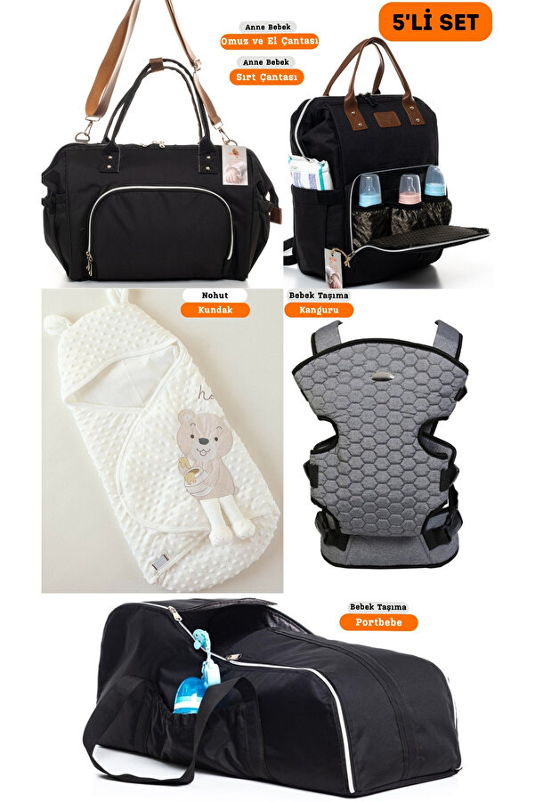 sahra bebek 5-Piece Baby Birth Set Shoulder and Backpack