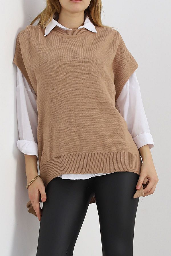 K G foot rest Sweater Biscuit Button Detailed Trendyol