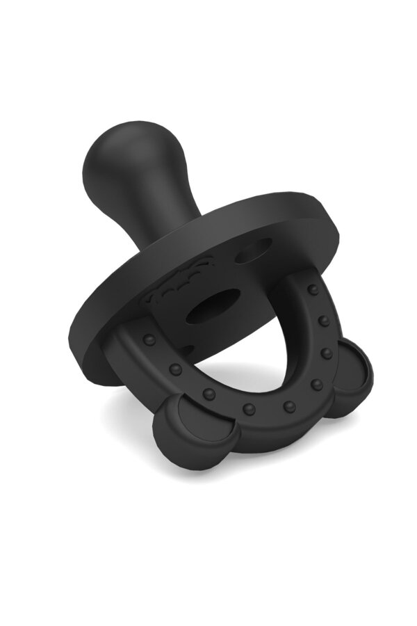 lujobear Silikon Emzik Ve Diş Kaşıyıcı Black - Stage 1 Dişsiz Bebekler Için 0-6 Ay