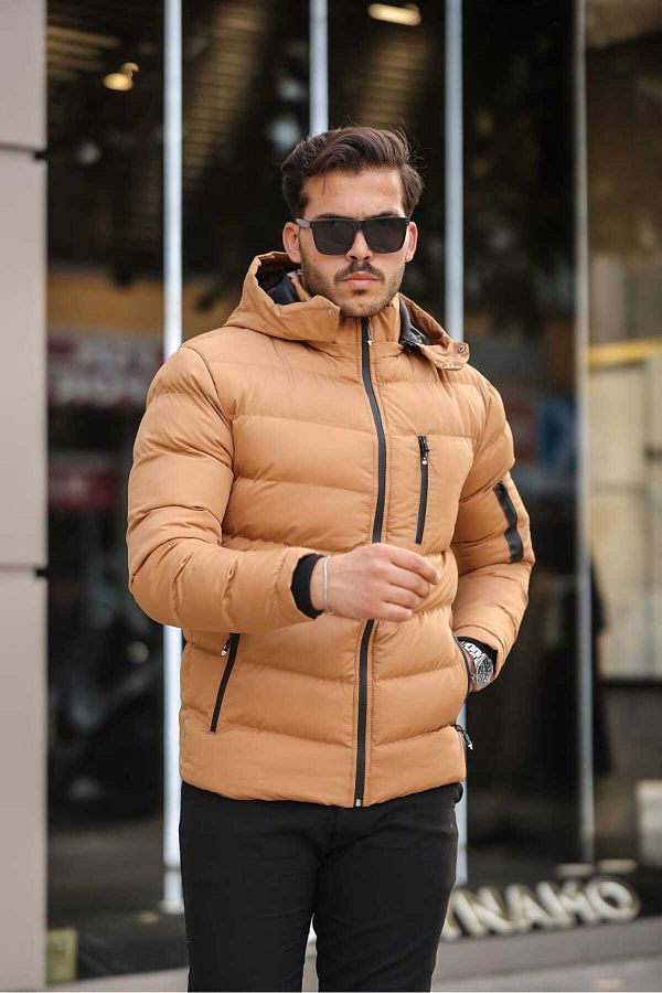 BYz t Winter Men s Puffer Jacket Hooded and Waterproof Trendyol