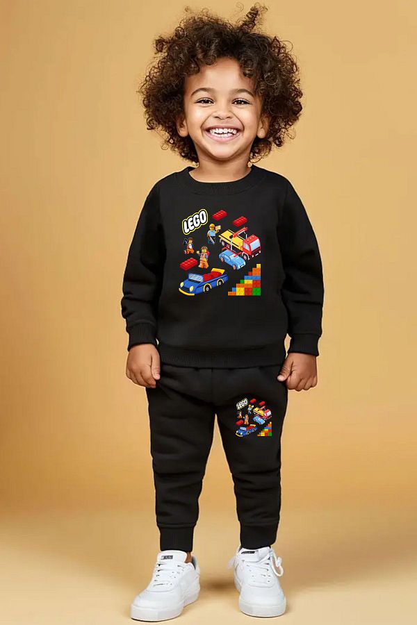 P S P S KIDS WEAR 3 Thread Lego Printed 100 Cotton Kids Set Trendyol