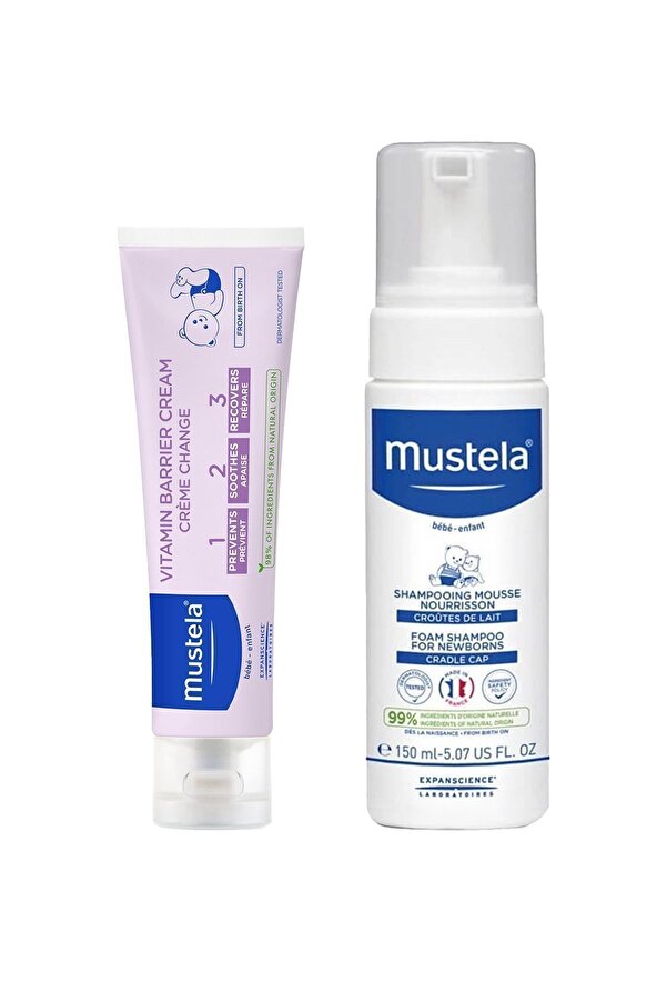 Mustela Pişik Kremi 200 & Yenidoğan Köpük Şampuan 150 ml