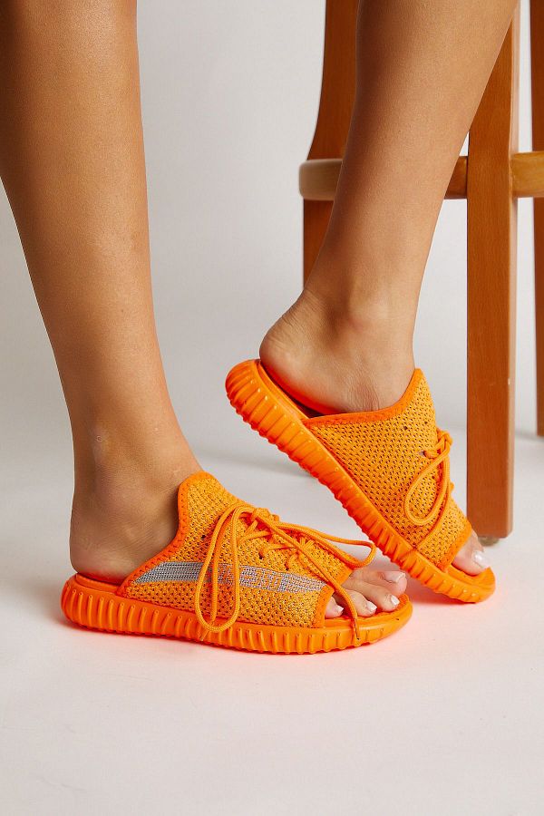 Tonny Black-Unisex Orange Knitwear Special Production Slippers Tbtr 1