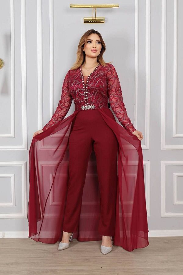 Evening dress with pants cheap