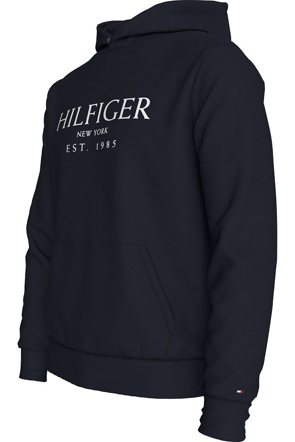 Tommy Hilfiger-Navy Blue Men's Sweatshirt - Hooded, Brand Logo, Stylish Appearance Mw0Mw35523-Dw5 1