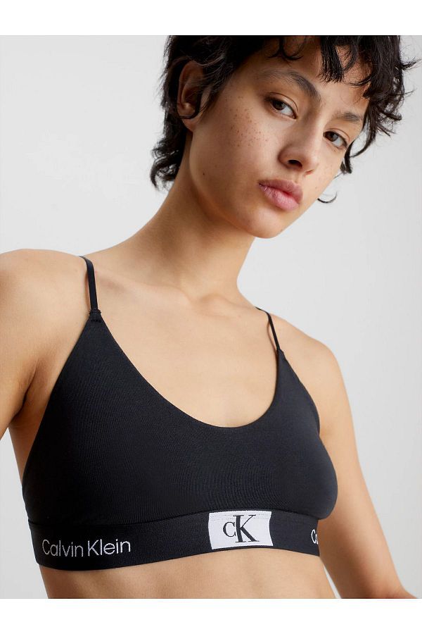 Calvin Klein Black Sports Bra with Brand Logo Comfortable Bralette with Elastic Band Trendyol