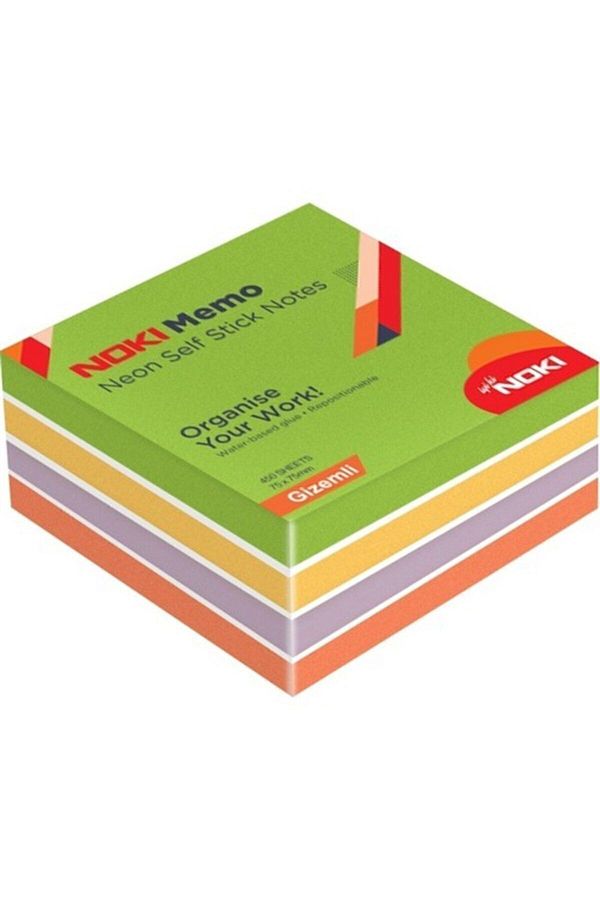 Noki-Memo 75*75 Neon Adhesive Cube Block 450 Sheets Mysterious 1