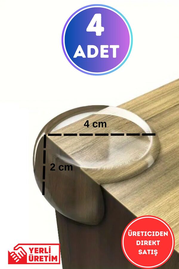 WAPPA 4 Adet Bebek Güvenliği Için Mobilya Köşe Koruyucu Masa Kenarları Kaplamak Için Silikon Köşe Koruması