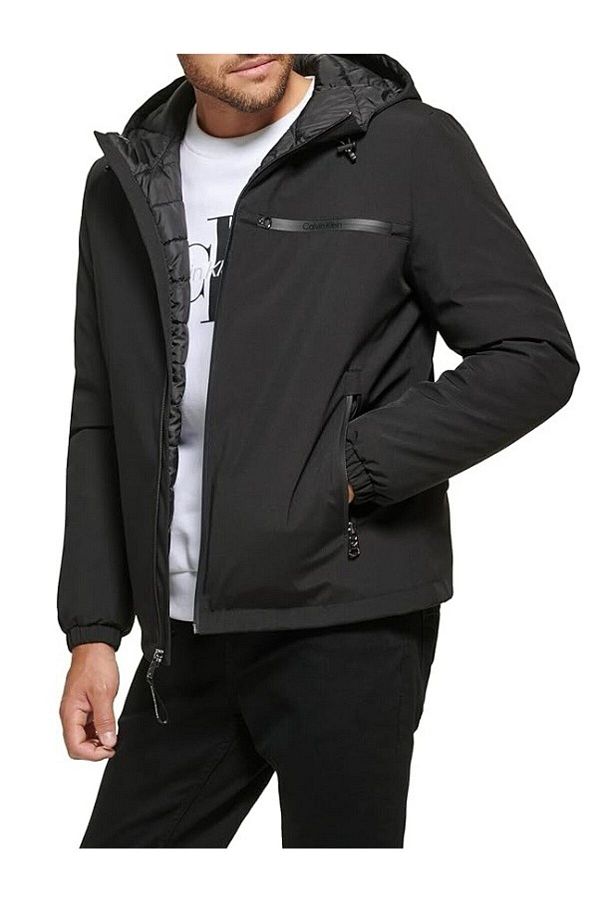 Calvin Klein Men s Coat Classic Hooded Stretch cm 224577 Blk Trendyol