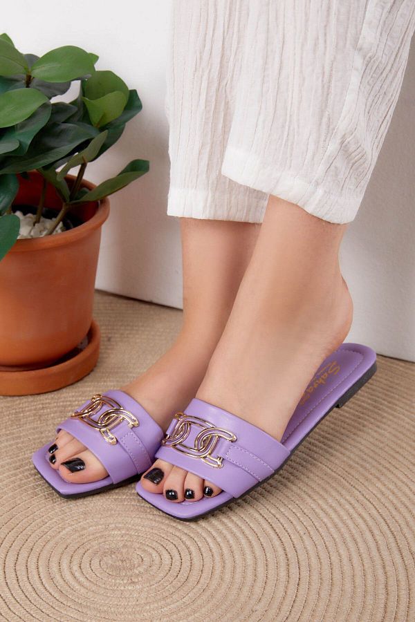 Purple slippers ladies shop