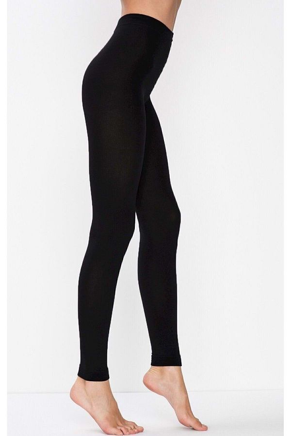 Daymod Women s Black Thermal 200 Denier Thick Winter Footless Tights Socks