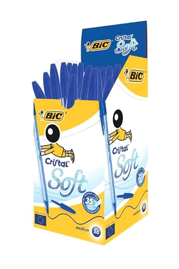 Bic Crystal Soft Ballpoint Pen Blue Box of 50- Trendyol