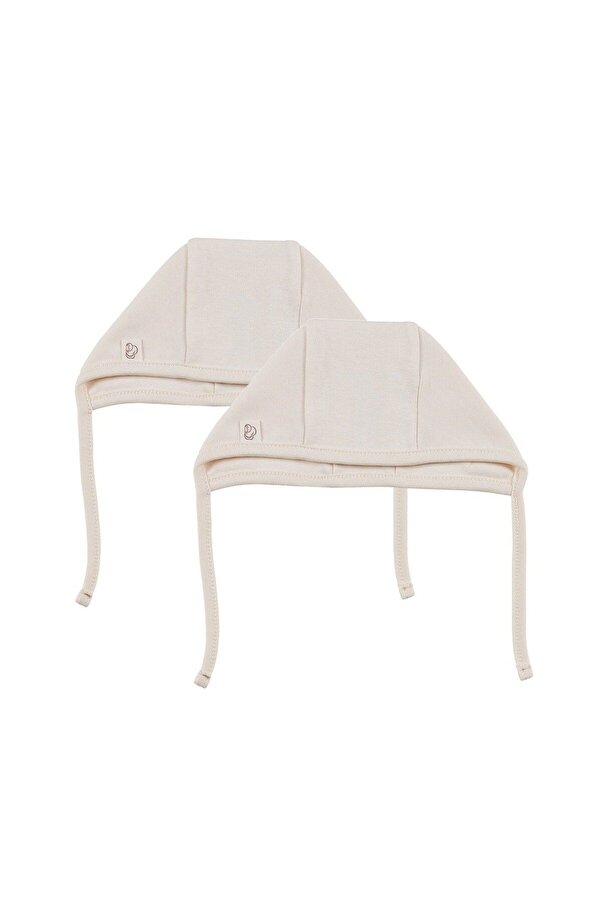 tinylamb Lora Organik Bebek Şapkası Krem Renk 2 Adet %100 Pamuk Bebek Beresi