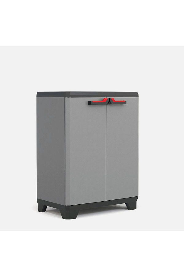 Keter-Stilo Multi-Purpose Plastic Cabinet with Small Shelf 90x68x39 Cm Gray 1