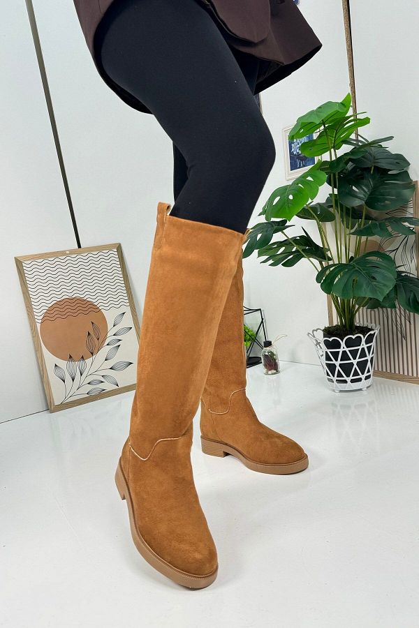 Below the knee suede boots sales