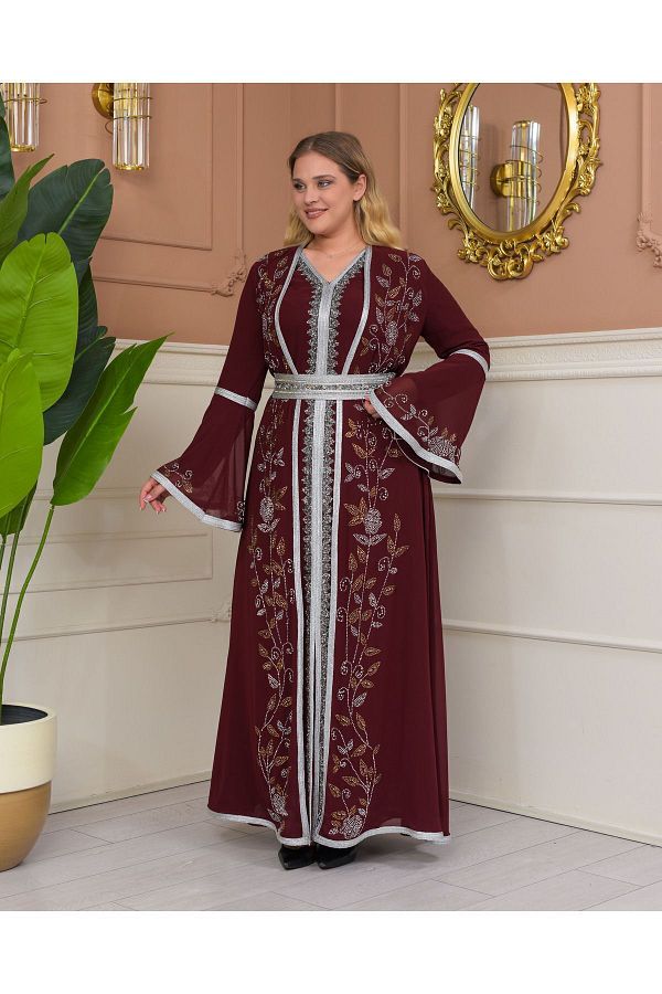 ALWAKI Elegant Caftan Dress Long Sleeve Special Invited Charm Evening Dress Trendyol