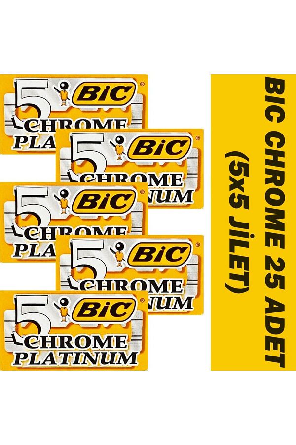 Bic-Chrome Platinum 25 Pieces Double Edge Razor - Box of 5X5 1