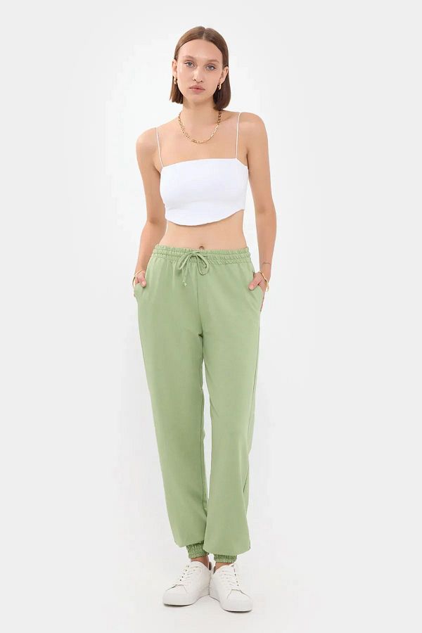 Hiccup-High Strings Adjustable Regular Waist Sweatpants 1