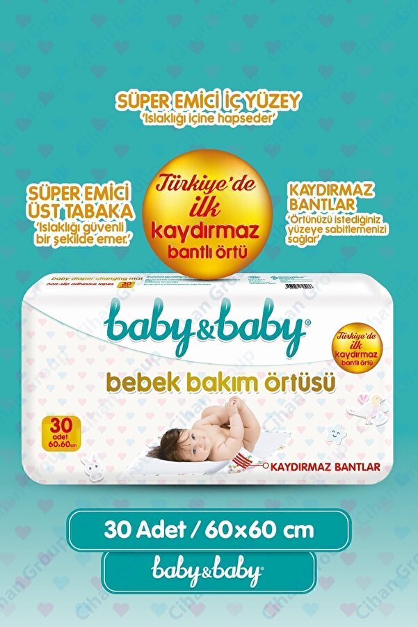 Baby&Baby Bebek Bakım Örtüsü 60x60cm Alt Açma Bezi 30'lu Paket