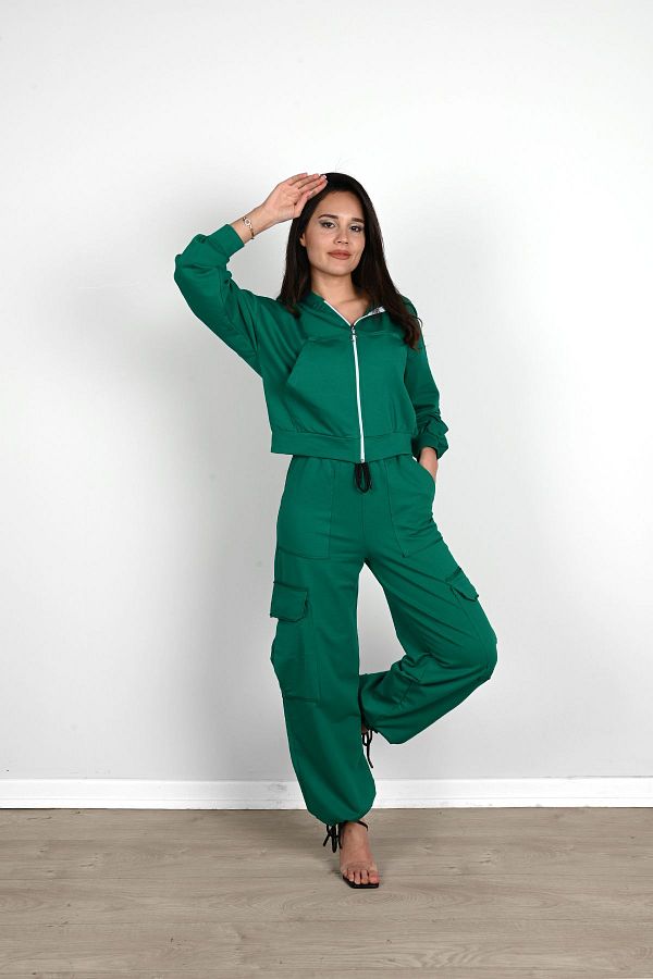Koza Butik Women s Cargo Pocket Hooded Tracksuit Set 3916 24 Trendyol