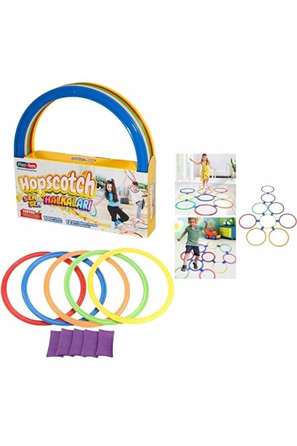 BYCEGU SEKSEK RENLİ HALKALAR OYUN AKTİVİTE SETİ 10 PARÇA HALKA DUYUSAL DENGE EĞİTİM SETİ 02274