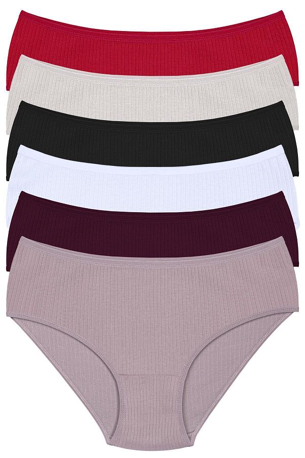 Humaone-Chiloți din velur cu talie înaltă, 100% bumbac, 6 piese, roșu claret, stras, negru, alb, prune, nurcă 1