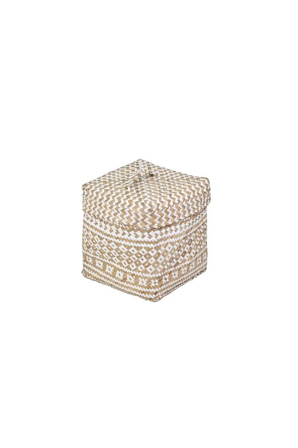 KANCAEV-White Large Square Basket - Soft Body with Lid 1