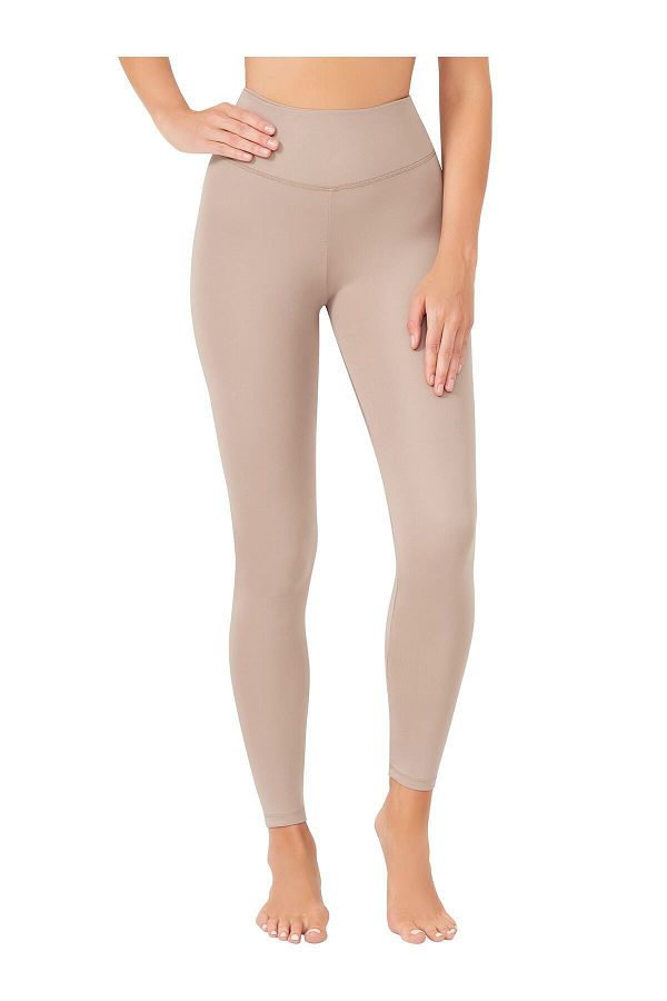 Los Ojos-Beigefarbene Fitness-Leggings mit hoher Taille für Damen – Basics 1