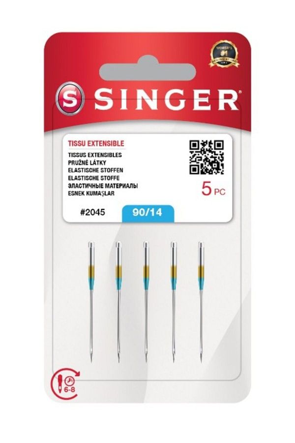 SİNGER-Household Sewing Machine Jersey Combed Cotton Needle Number 14 2045-90/14 1
