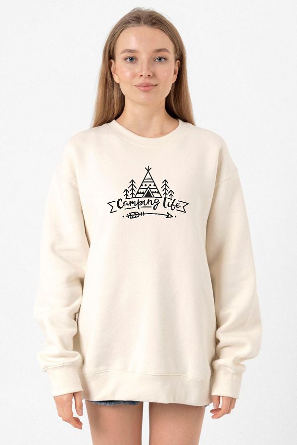 Camping sweatshirt for ladies clearance
