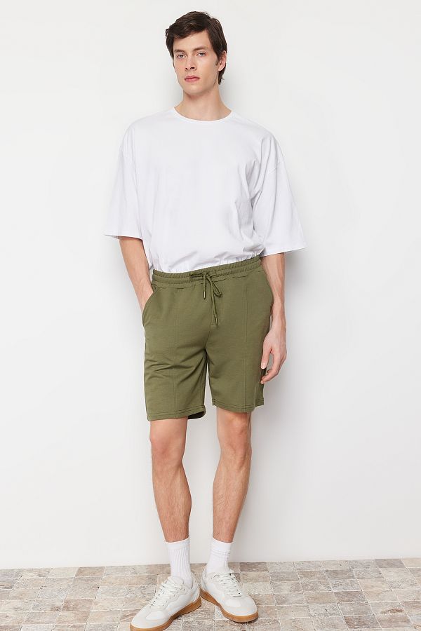 Khaki lace shorts online