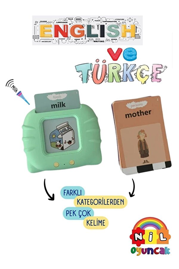 niloyuncak Erken Eğitim Ingilizce-türkçe Sesli Flash Kartları Seti (224 Nesne)
