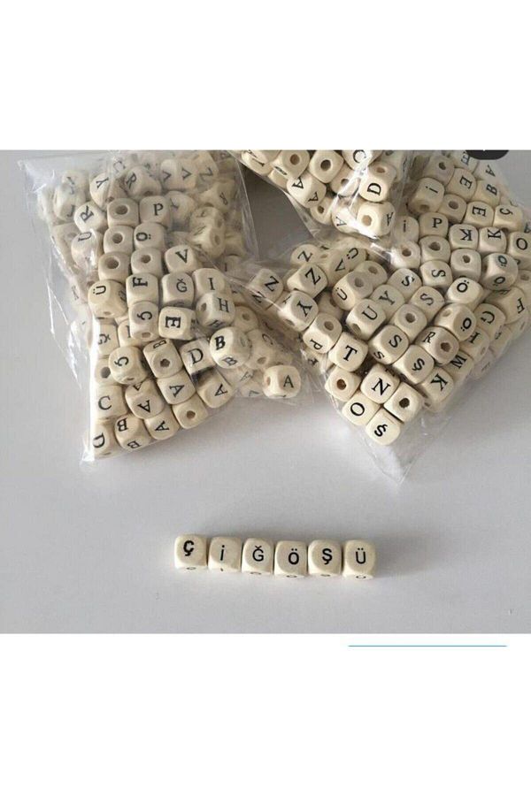 Trendhobievim-Wooden Letter Beads (All Letters 29 Types - C - I - U - C - Ö Included) 1