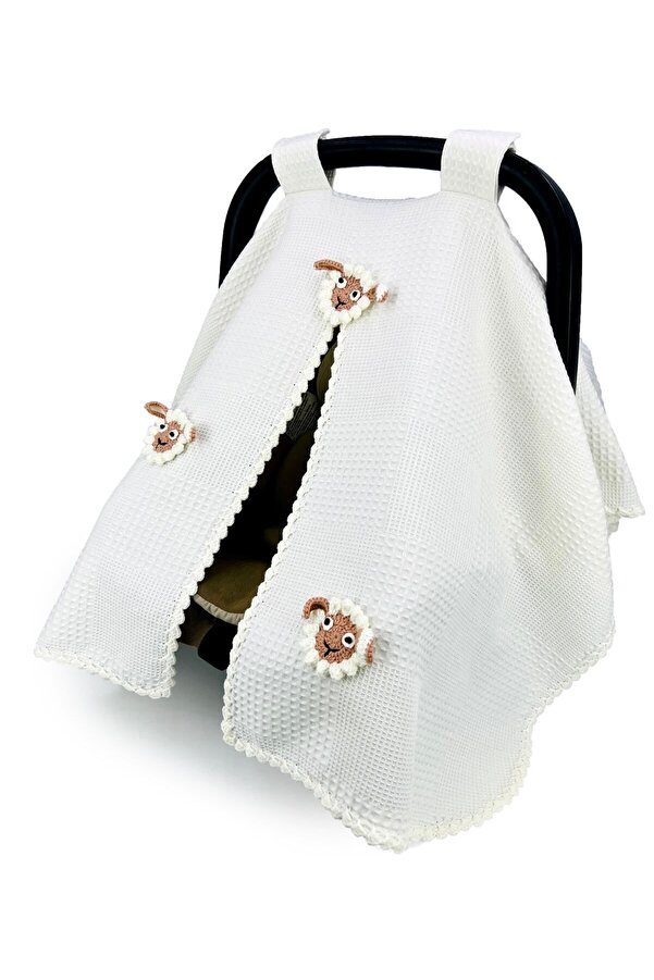 Atölye Eda Exclusive El Işi Kuzulu Pike Puset Örtüsü