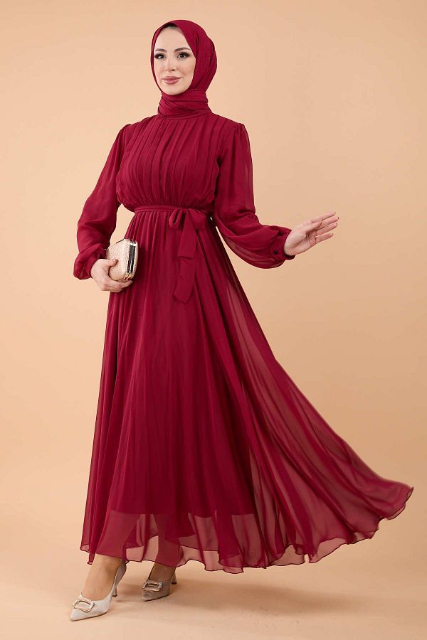 TOFİSA-23863-BORDO Rochie 1