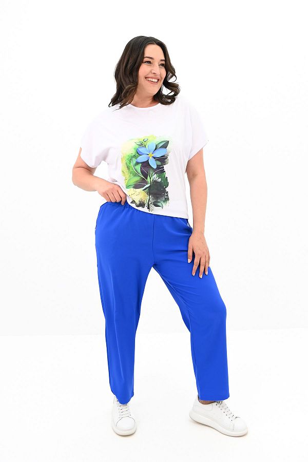Koza Butik Plus Size Floral Printed Women s Tracksuit Set 8119 25 Trendyol