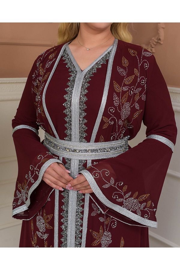 ALWAKI Elegant Caftan Dress Long Sleeve Special Invited Charm Evening Dress Trendyol
