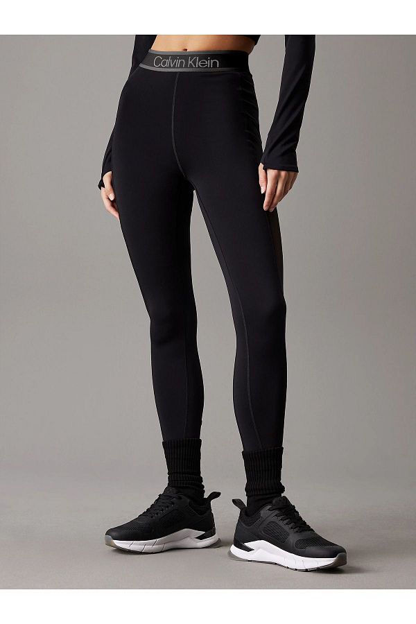 Calvin Klein High Waist Black Slim Fit Leggings Women s Logo and Elastic 00gwf4l608 bae Trendyol