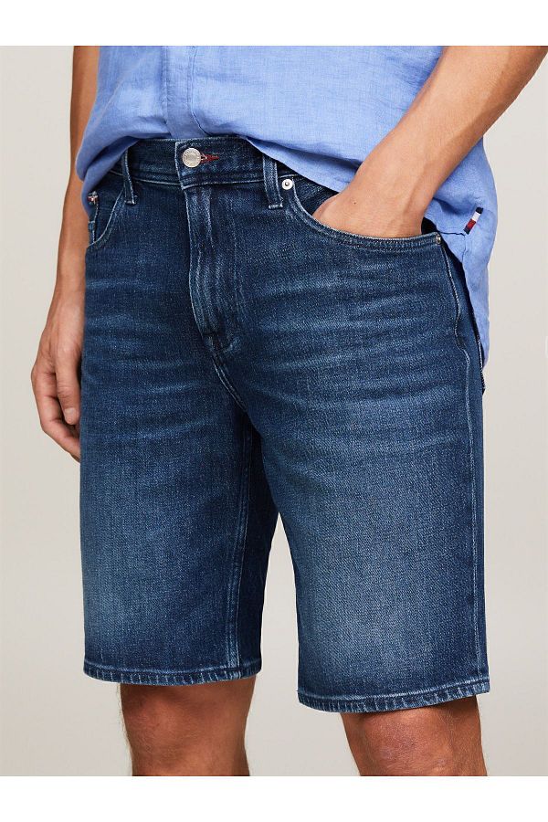 Tommy Hilfiger Men s Regular Waisted 5 Pocket Tight Casual Blue Shorts MW0MW35176 1BL Trendyol