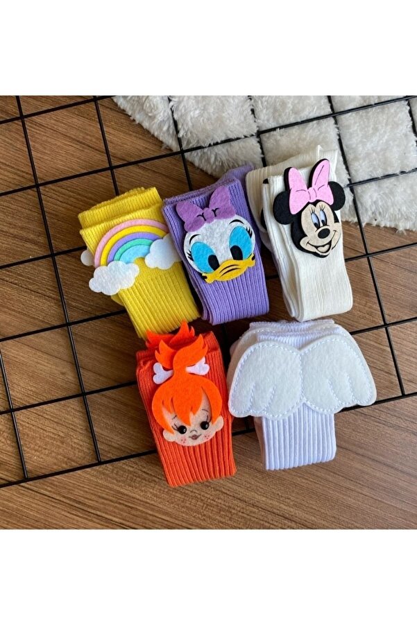 ÖZKARDEŞLER BABY Bebek Diz Altı Çorap Keçe Fükürlü 5 Li