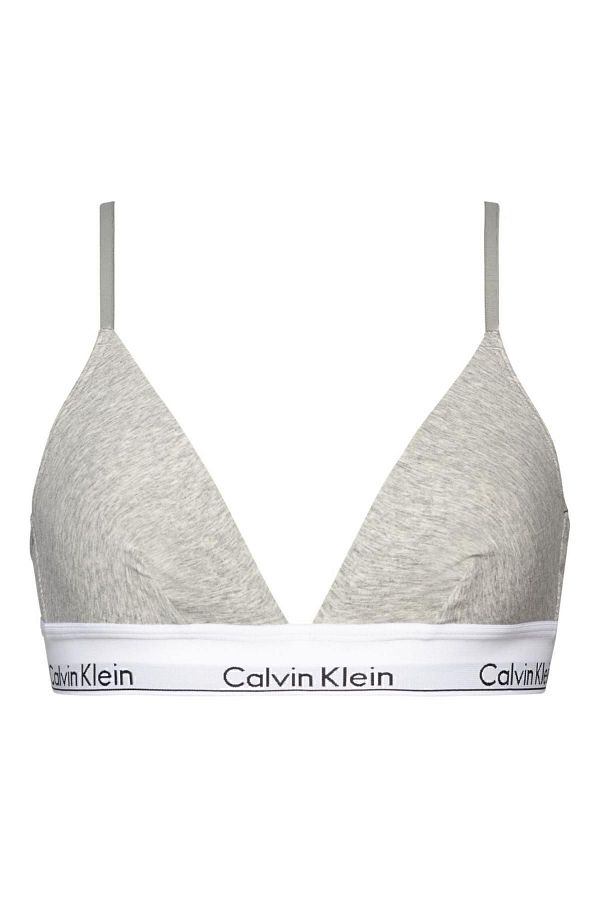 Calvin Klein-Women's Brand Logo Elastic Band Gray Sports Bra Suitable for Daily Use 000qf1061e020-grey 1