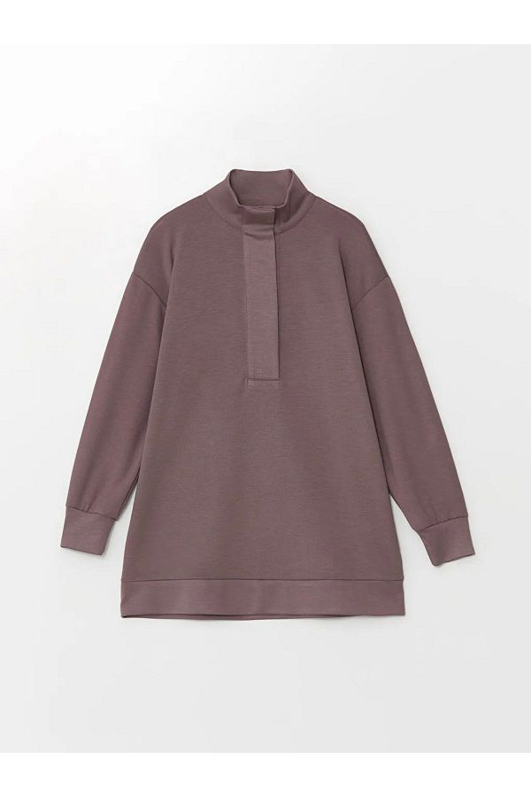 LC Waikiki Lcw Modest High Collar Oversize Women s Tunic Sweatshirt Trendyol