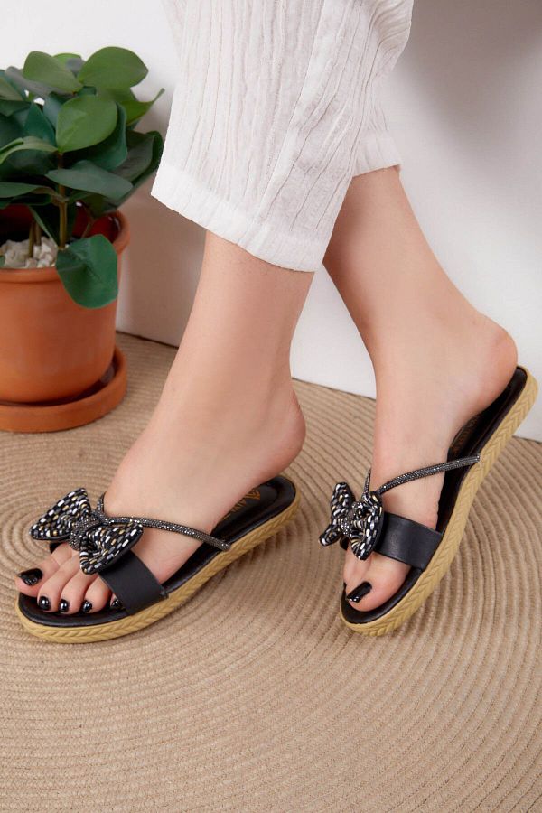 Bow tie slippers online