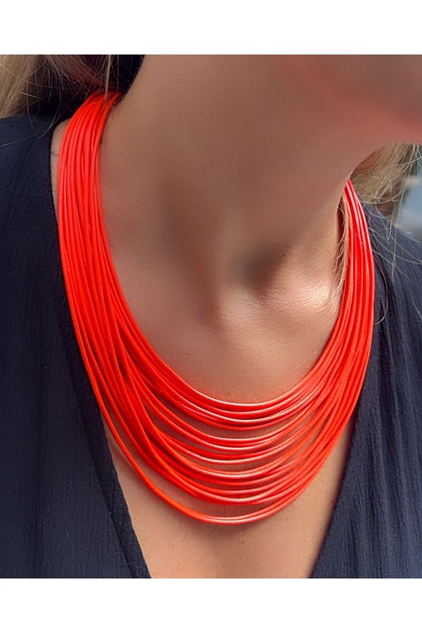 Neon orange necklace shop