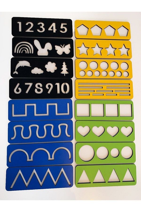 Eska-Events - 4 Color Hand Muscle Development and Line, Number and Shape Works Set 16 Pieces 1