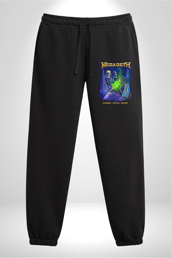Angemiel Megadeth Heavy Metal 3 Men s Black Sweatpants 3 Thread Printed Trendyol
