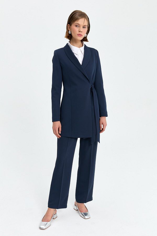 Navy blue shawl jacket on sale